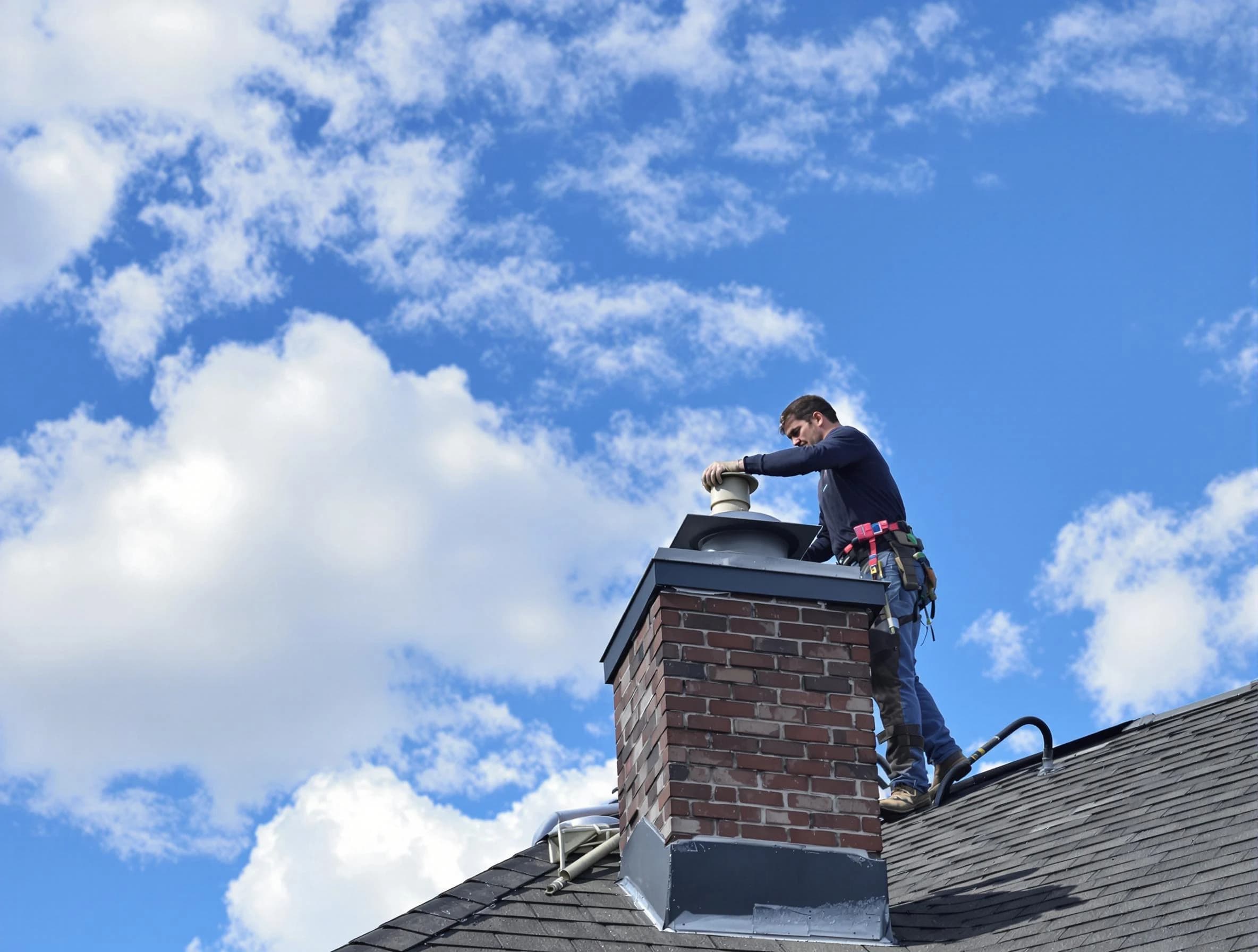 Wellsville Chimney Sweep installing a sturdy chimney cap in Wellsville, UT