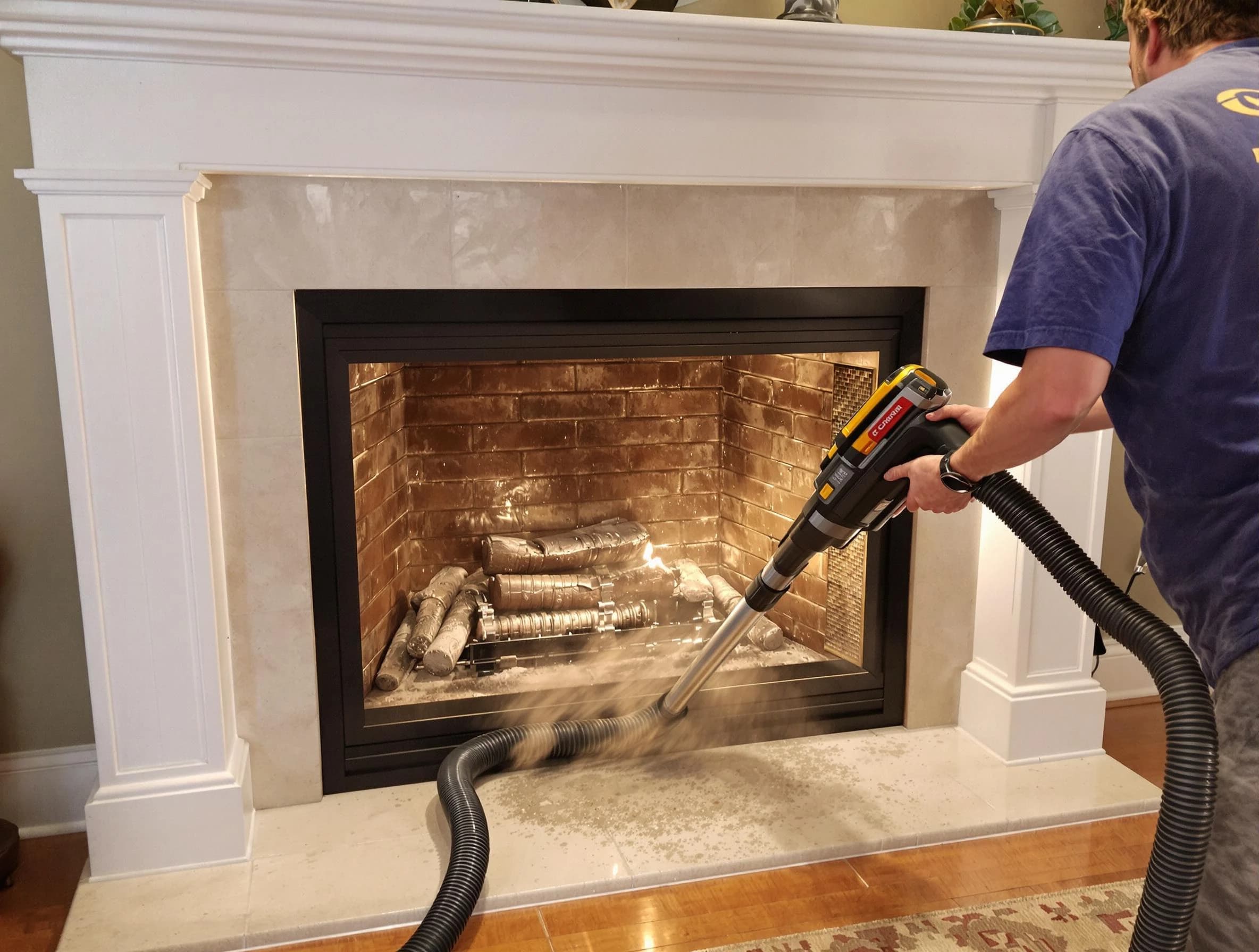 Fireplace cleaning performed by Wellsville Chimney Sweep in Wellsville, UT