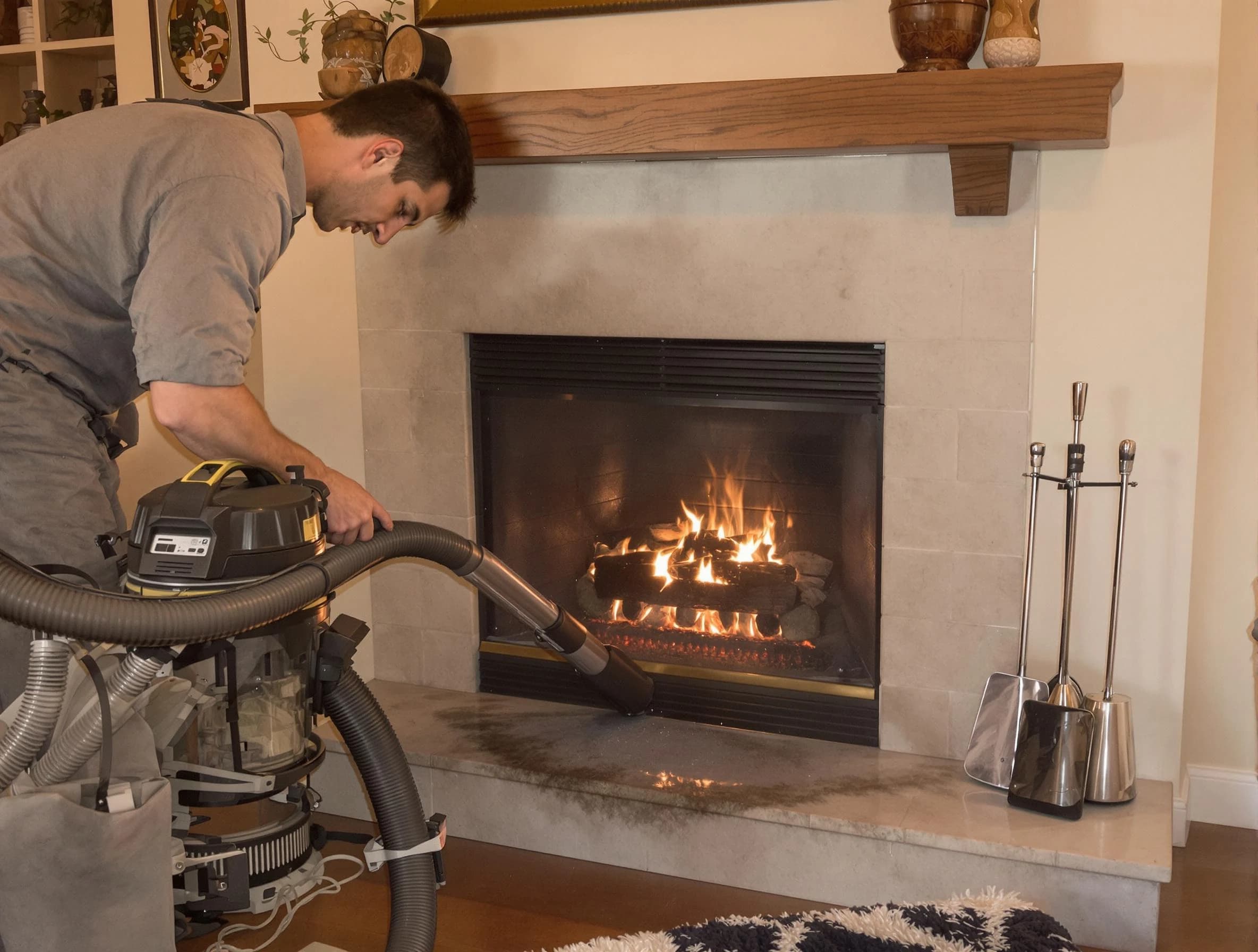 Routine fireplace upkeep by Wellsville Chimney Sweep in Wellsville, UT