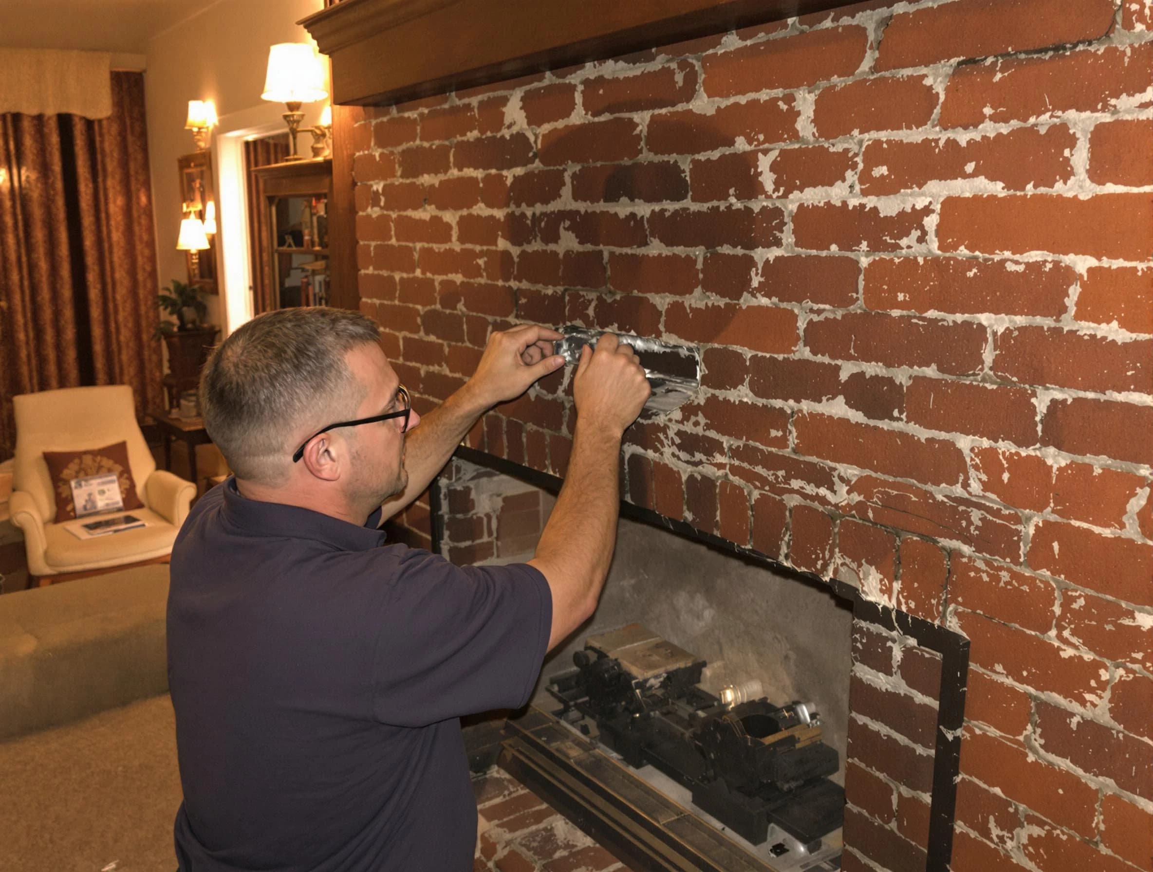 Wellsville Chimney Sweep expert fixing a fireplace in Wellsville, UT