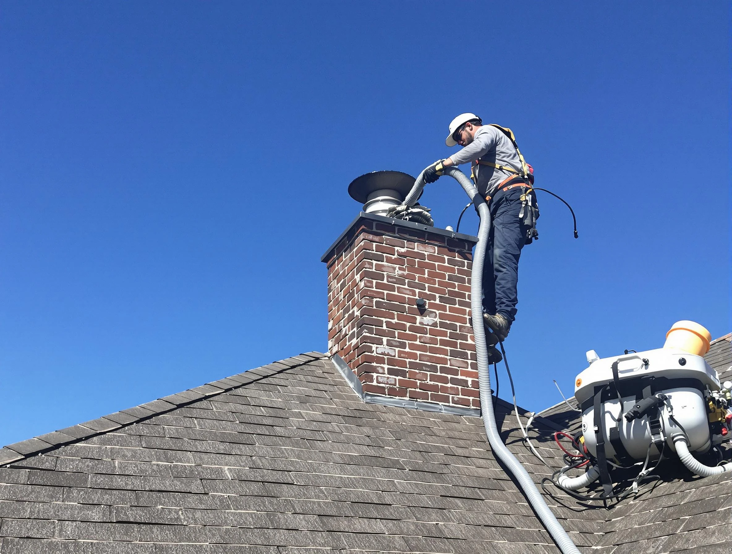 Dedicated Wellsville Chimney Sweep team member cleaning a chimney in Wellsville, UT