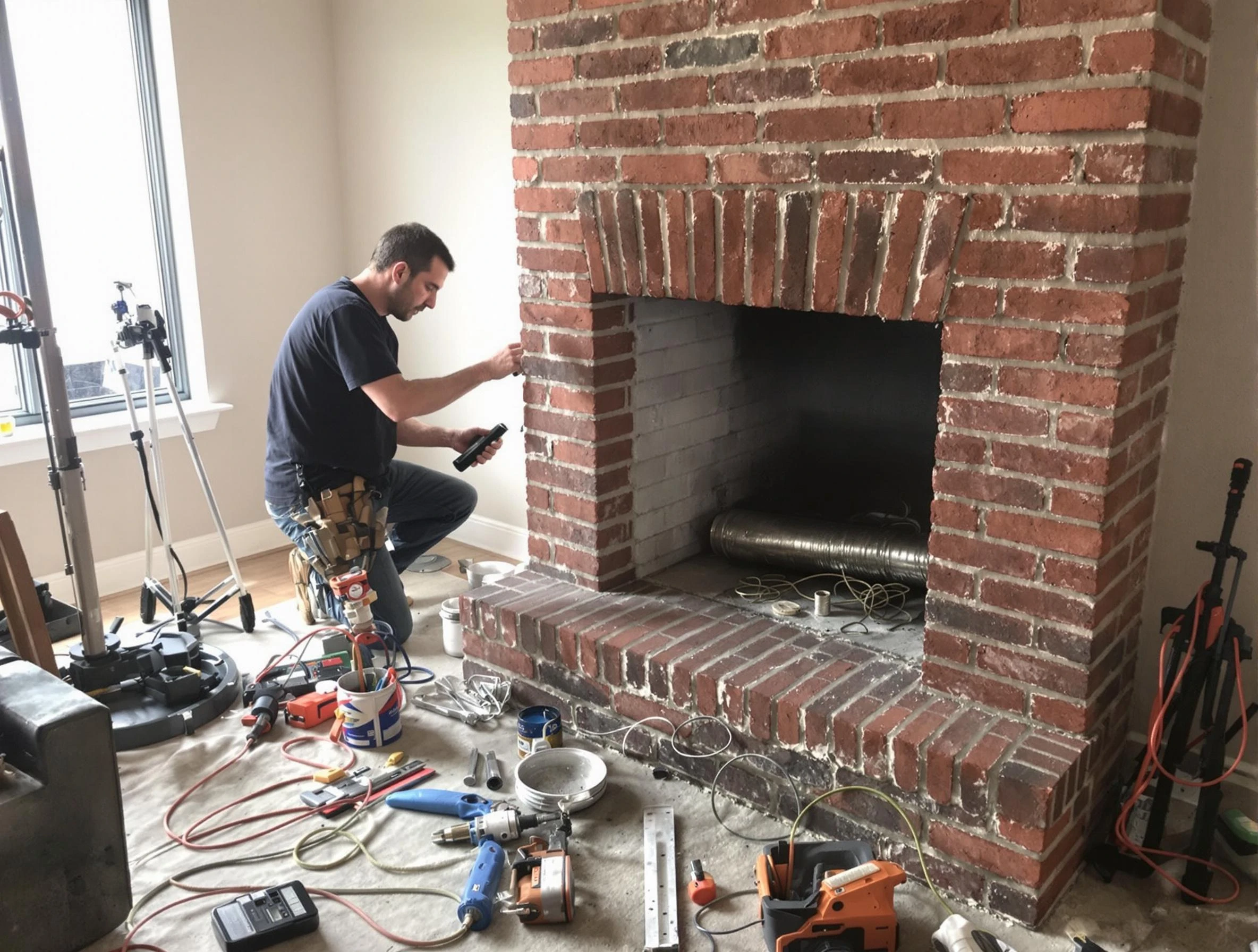 Wellsville Chimney Sweep specialist finalizing chimney liner service in Wellsville, UT