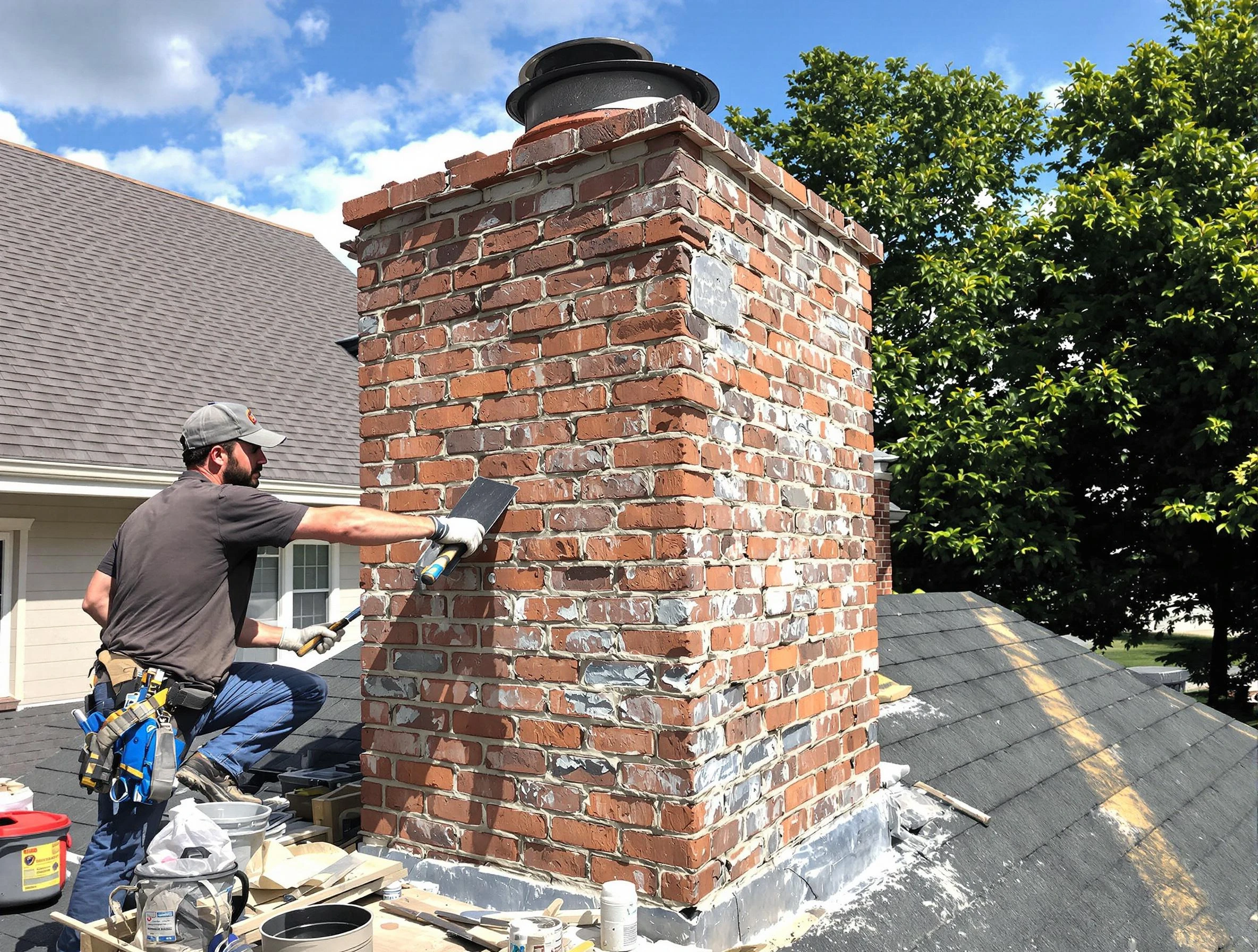 Completed chimney rebuild by Wellsville Chimney Sweep in Wellsville, UT