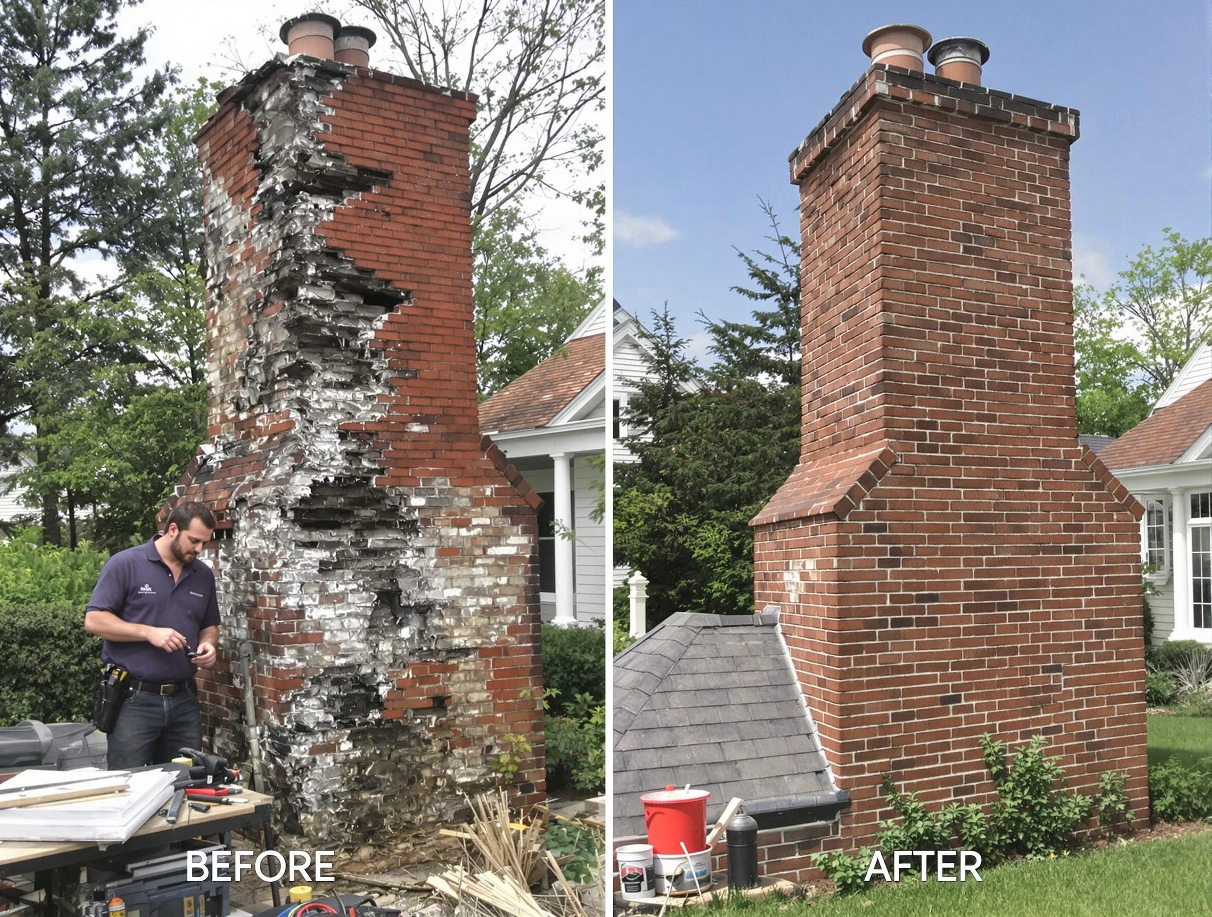 Wellsville Chimney Sweep performing a full chimney restoration in Wellsville, UT