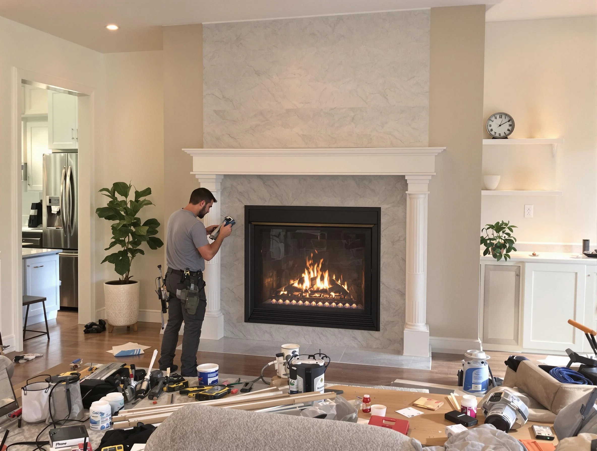 Newly installed fireplace by Wellsville Chimney Sweep in Wellsville, UT